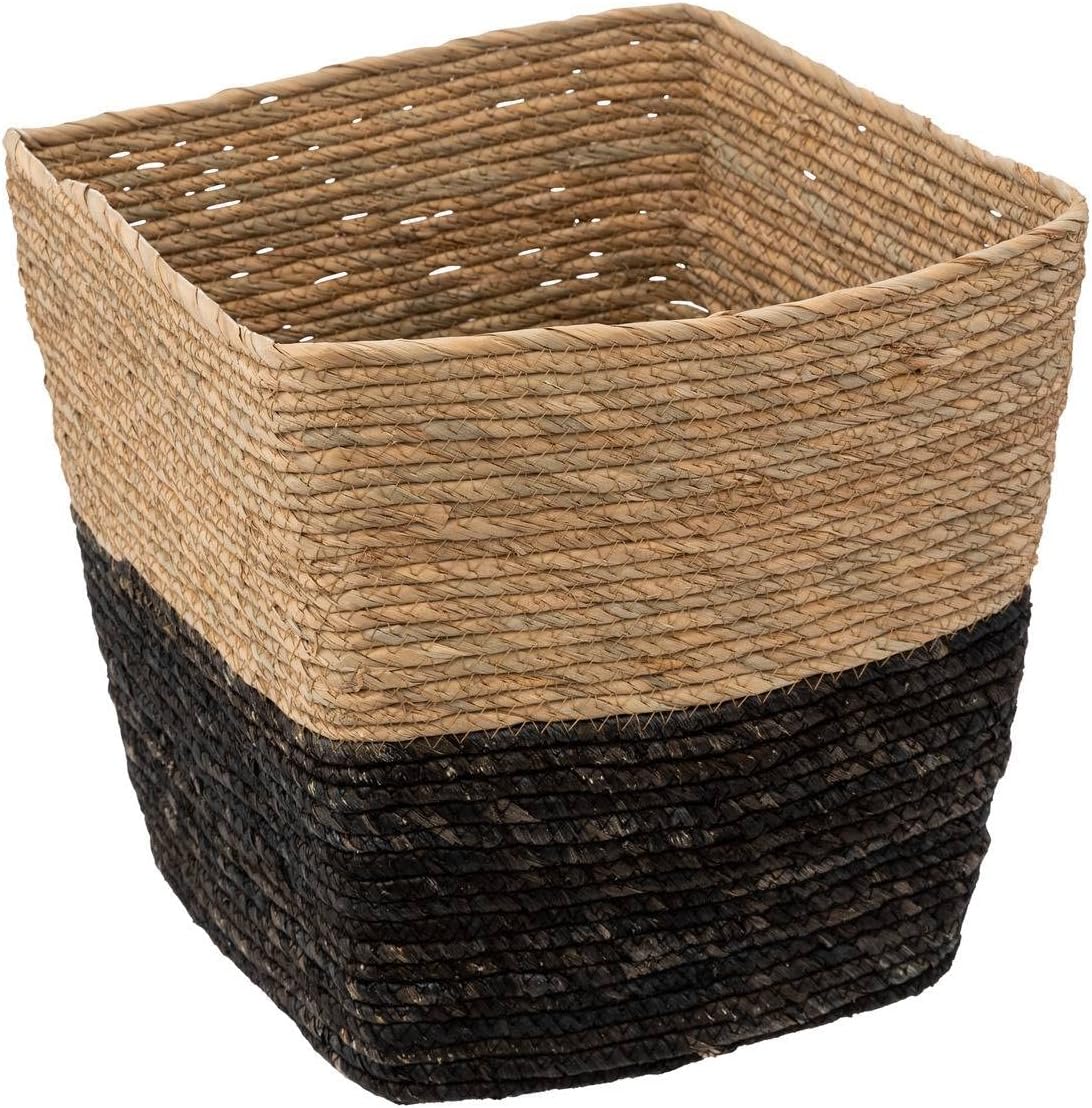 Five - Boîte de Rangement tressée Bicolore Noir 31 x 31 cm