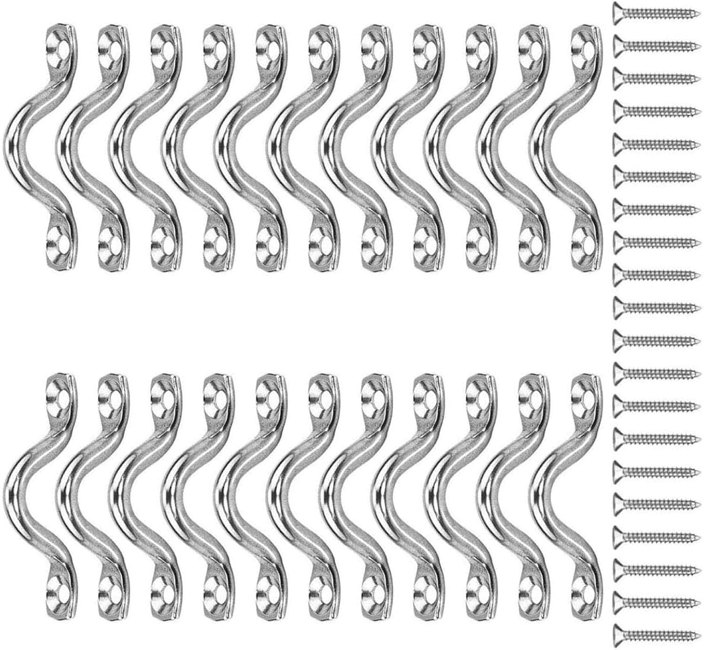 Lot de 22 supports muraux en acier résistant à l'oxydation avec vis de fixation pour mur, plafond, crochets en U