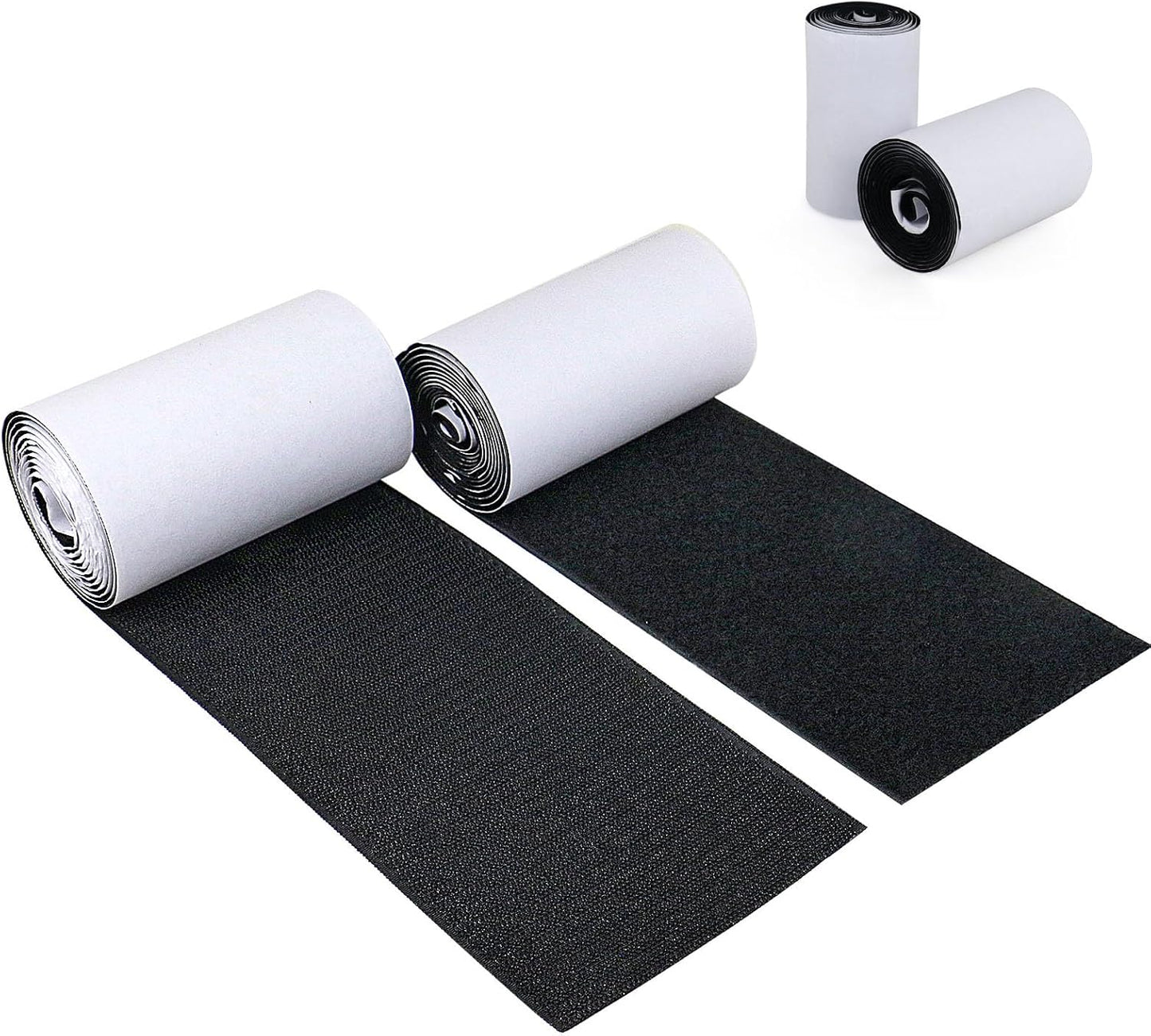 BOMEI PACK Rubans auto-agrippants Heavy Duty Hook Loop tape with adhesive, Rouleau de fixation à dos adhésif,ruban d'installation pour la maison, le bureau, le bricolage et l'artisanat (Noir 5cm*3m)