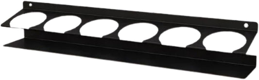 Générique Spray Can Organizer, Wall Mounted Storage Rack for Auto Shop Trailer with Industrial Grade Finish, Space-Saving 6 Hole Bracket for Cleaning Chemicals, Metal Utensil Black Tray