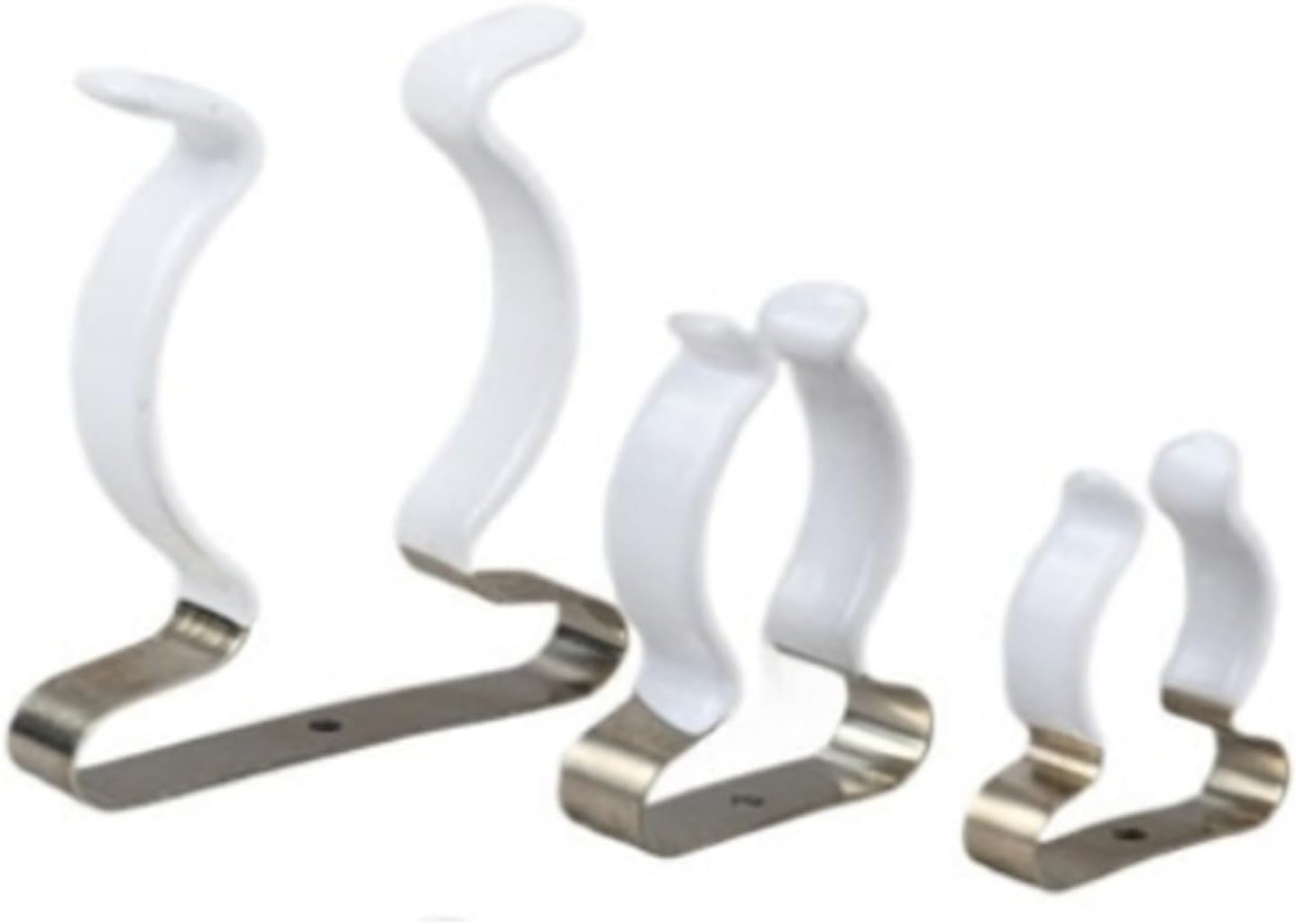 Pinces à ressort en acier au manganèse avec base étroite revêtue de caoutchouc pour garage, abri de jardin, armoire, organisation 25 mm, 32 mm, 50 mm, argent (50 mm)