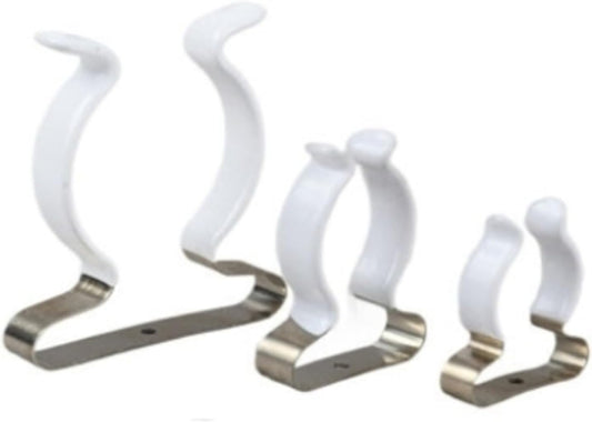 Pinces à ressort en acier au manganèse avec base étroite revêtue de caoutchouc pour garage, abri de jardin, armoire, organisation 25 mm, 32 mm, 50 mm, argent (50 mm)
