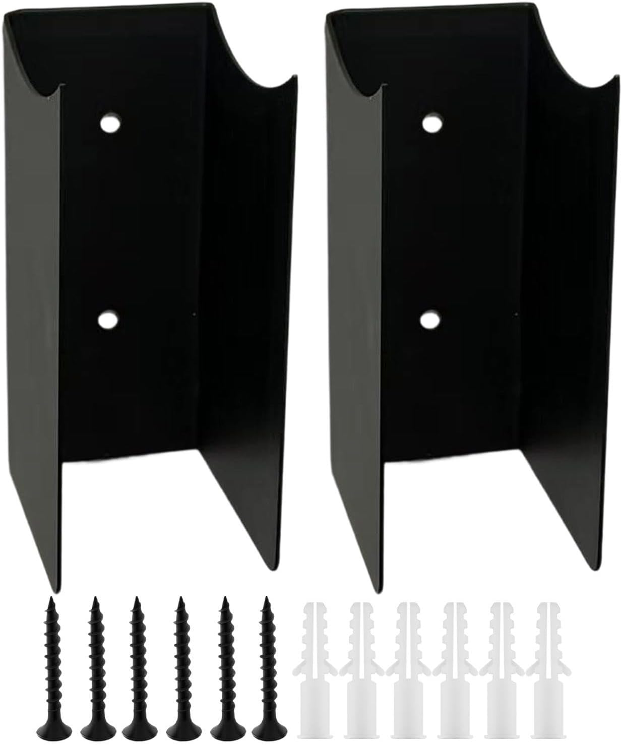 Générique Broom Holder Wall Mount, 2-Piece Steel Tool Organizer, 12x7x5cm Anti-Slip Grip with Industrial Style, Heavy-Duty Steel with Durable Build, Garage Organization for Workshop Shed