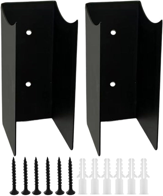 Générique Broom Holder Wall Mount, 2-Piece Steel Tool Organizer, 12x7x5cm Anti-Slip Grip with Industrial Style, Heavy-Duty Steel with Durable Build, Garage Organization for Workshop Shed
