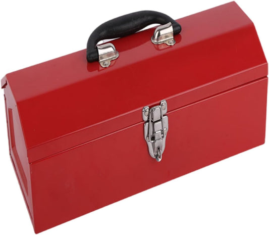 Boîte à outils robuste rouge pour voiture et ménage avec poignée portable