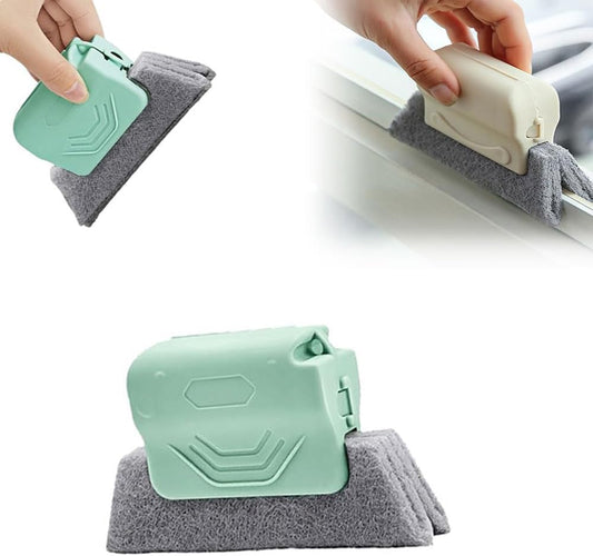 Brosse de Nettoyage Magique pour rainures de fenêtre, Nouvel Ensemble d'outils de Nettoyage pour rainures de fenêtre ou Porte coulissante pour Porte coulissante, seuil, Lignes de carrelage (Vert)