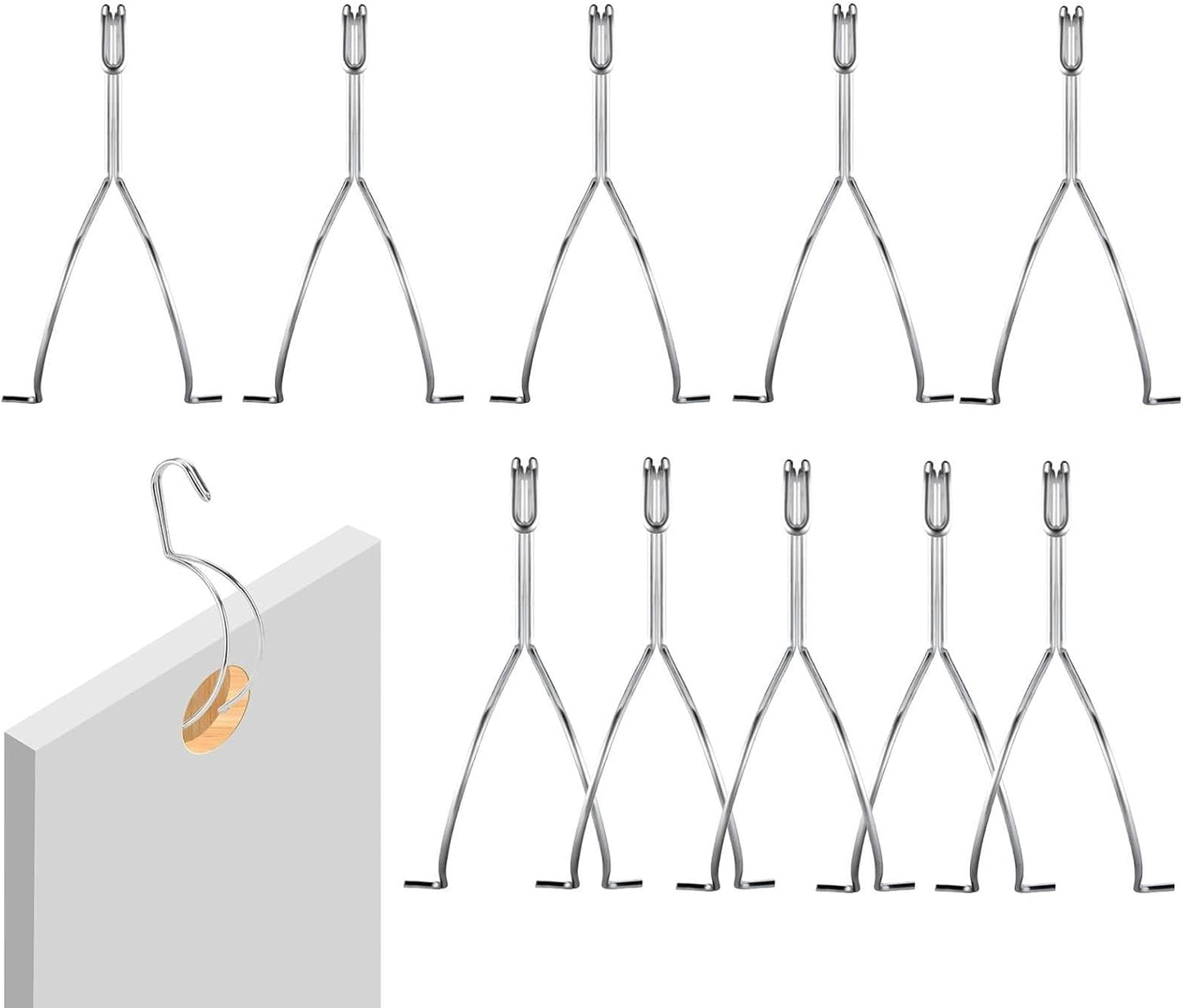 Genérico Lot de 10 crochets suspendus en acier inoxydable pour peinture d'armoire