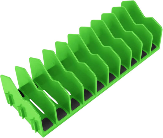 Lot de 2 organiseurs de pinces à 10 emplacements avec base en caoutchouc antidérapant, boîte à outils en plastique extensible, organisateur tiroir pour tiroirs 7, 6 cm hauteur, rangement