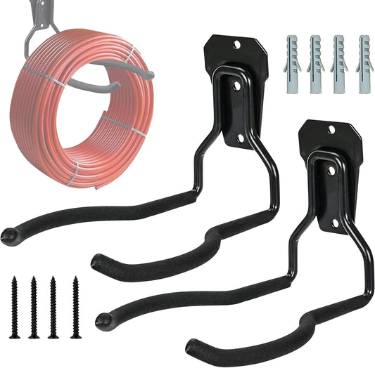 Générique Porte-Outils de Jardin Mural, Noir Antirouille, Jardin, Organisateur Polyvalent Gain de Place avec Crochets pour Système de Rangement Mural de Garage