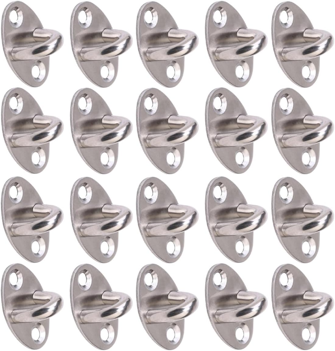 Ciieeo Crochet à Anneau Fixe en Acier Inoxydable 20pcs, Robuste et Multifonctionnel, Support de Charge Élevé pour Organisation et Gain de Place, Style Simple et Généreux