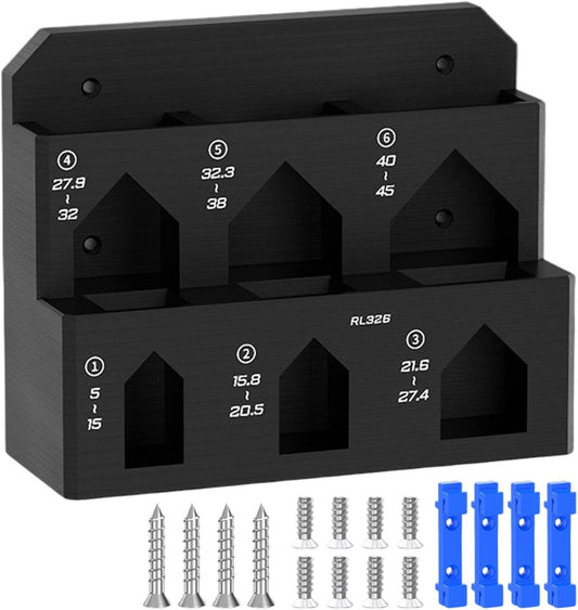 Generisch Étagère de rangement murale à 6 compartiments, support de serrage peu encombrant, pour une utilisation à la maison, au garage, à l'atelier, à l'hôtel et sur un tableau perforé