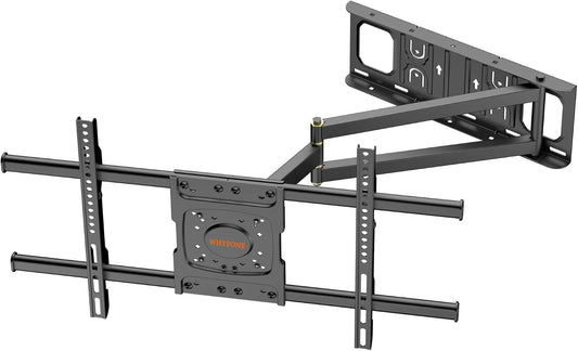 Support Mural TV Longue Portée avec Extension de 650mm, Pivotant Inclinable et Extensible pour Téléviseurs Plats et Incurvés de 32 à 70 Pouces jusqu'à 35kg, Max VESA 600x400mm