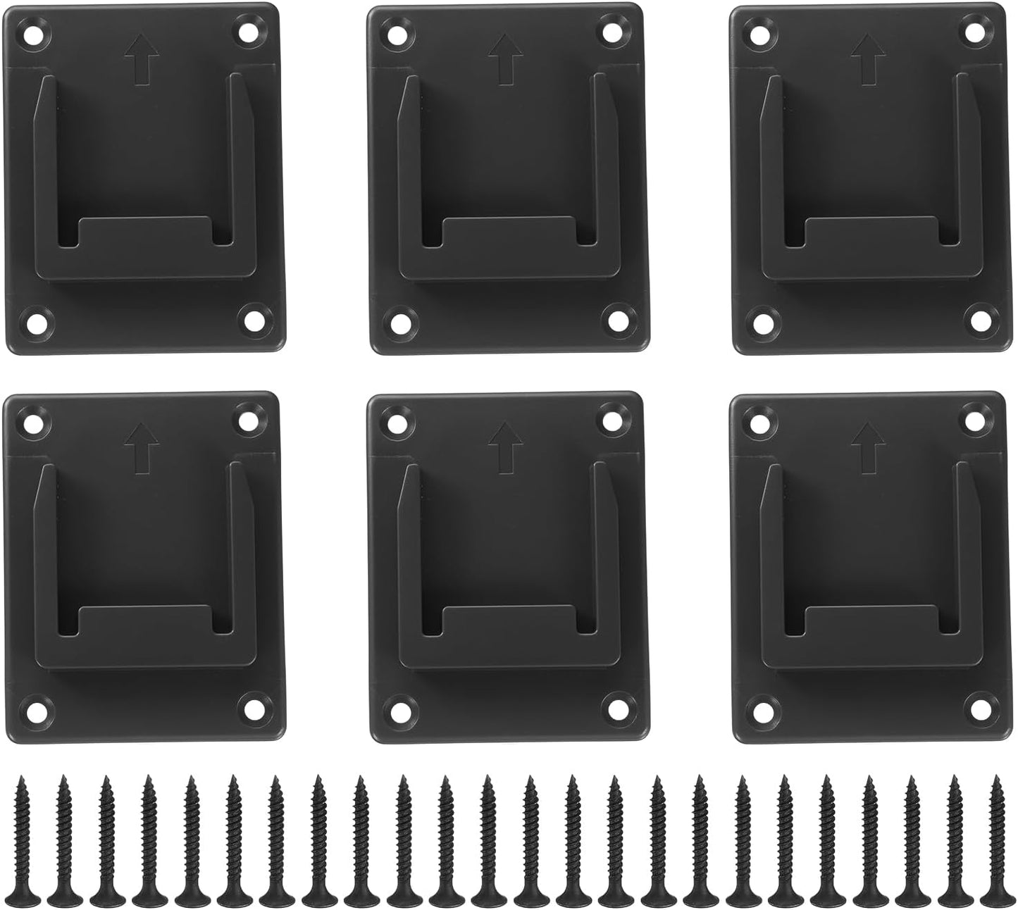 sourcing map Lot de 6 supports muraux pour batterie 14,4/18 V Noir