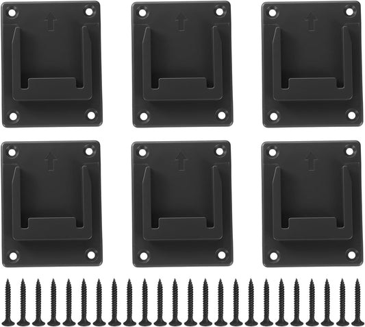 sourcing map Lot de 6 supports muraux pour batterie 14,4/18 V Noir
