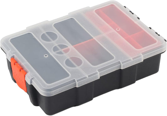 Boîte de rangement à deux couches en plastique robuste pour petites pièces