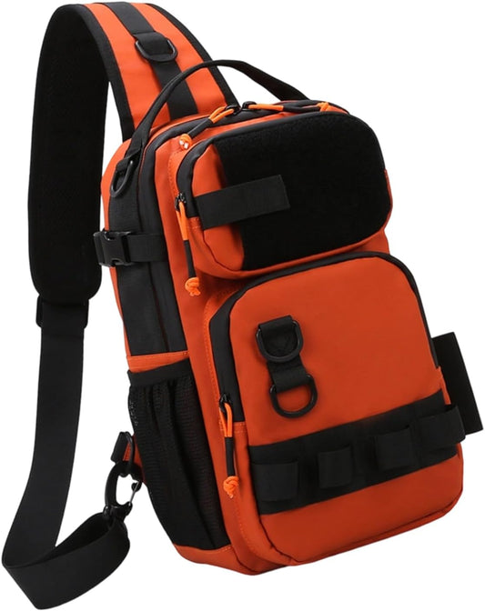 Étui de transport compact en polyester avec anneaux de rangement principaux et poches à rabat pour tournevis, porte-outils de construction