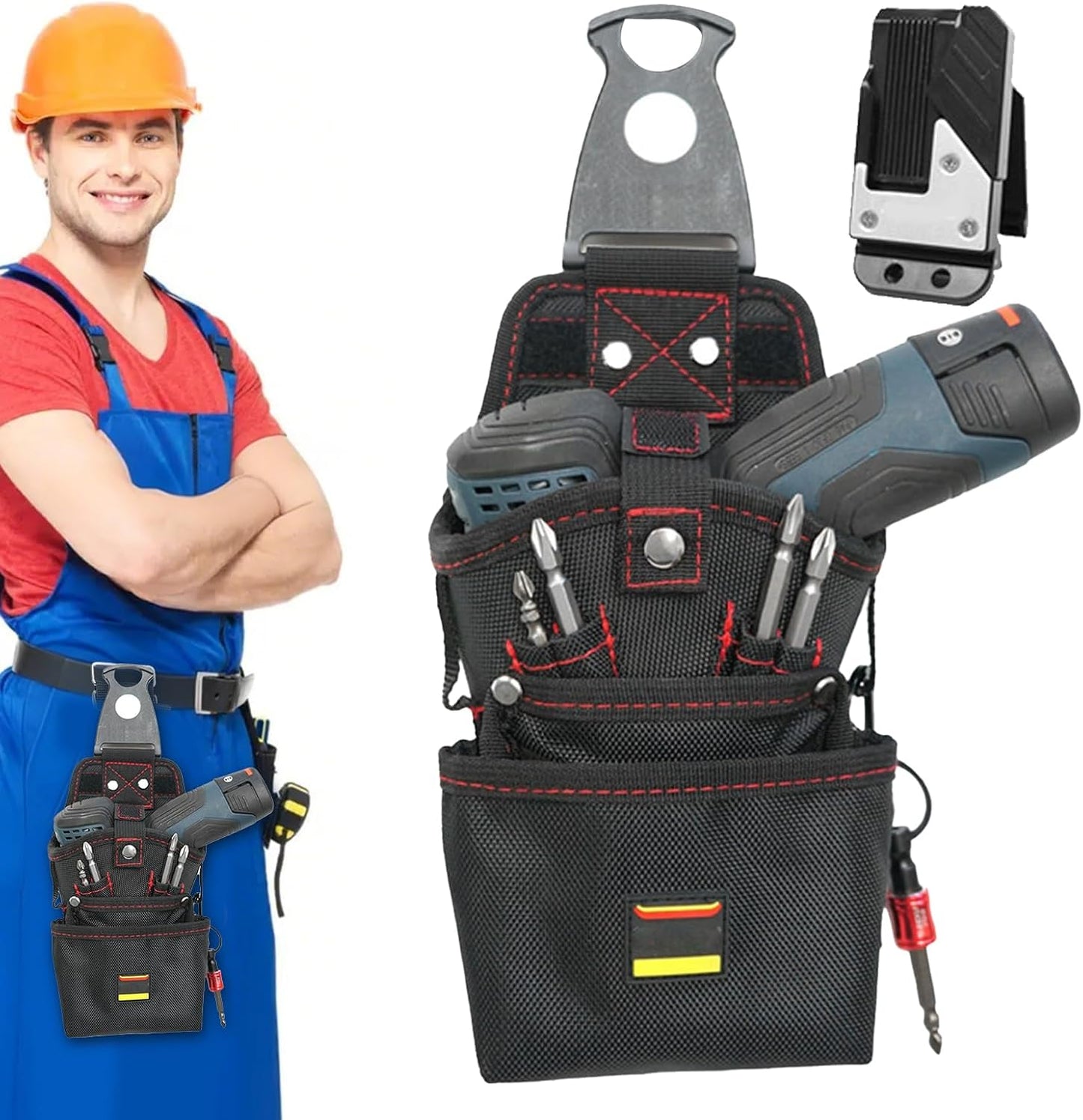 Pochette Ceinture Outils Électricien,Sac Organisateur de Travail Utilitaire Magnétique | Étanche et Résistante Porte Perceuse et Vis Outdoor Chantier