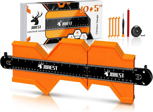 JOREST Connectable Jauge de Contour 25+12cm, Cadeau Pour Pere Homme Bricoleur, Copieur Profil, Gabarit Forme, Outils Traçage, Decoupe Carrelage, Contour Gauge, Outil Pose Parquet, Bricolage Outillage