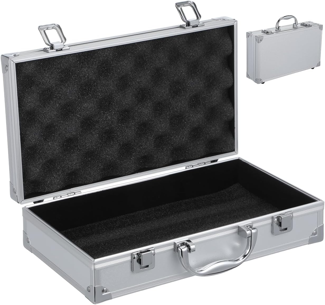 POPETPOP Boîte de rangement en alliage d'aluminium pour la maison, le bureau, l'extérieur, légère et portable avec poignée