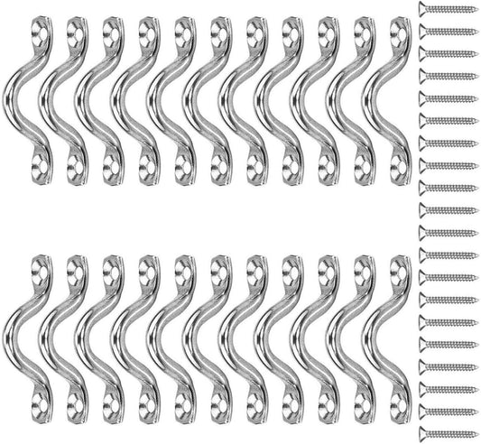 Lot de 22 supports muraux en acier résistant à l'oxydation avec vis de fixation pour mur, plafond, crochets en U