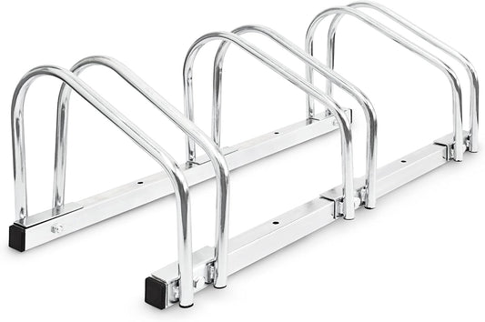 Relaxdays Râtelier pour 3 vélos Argent